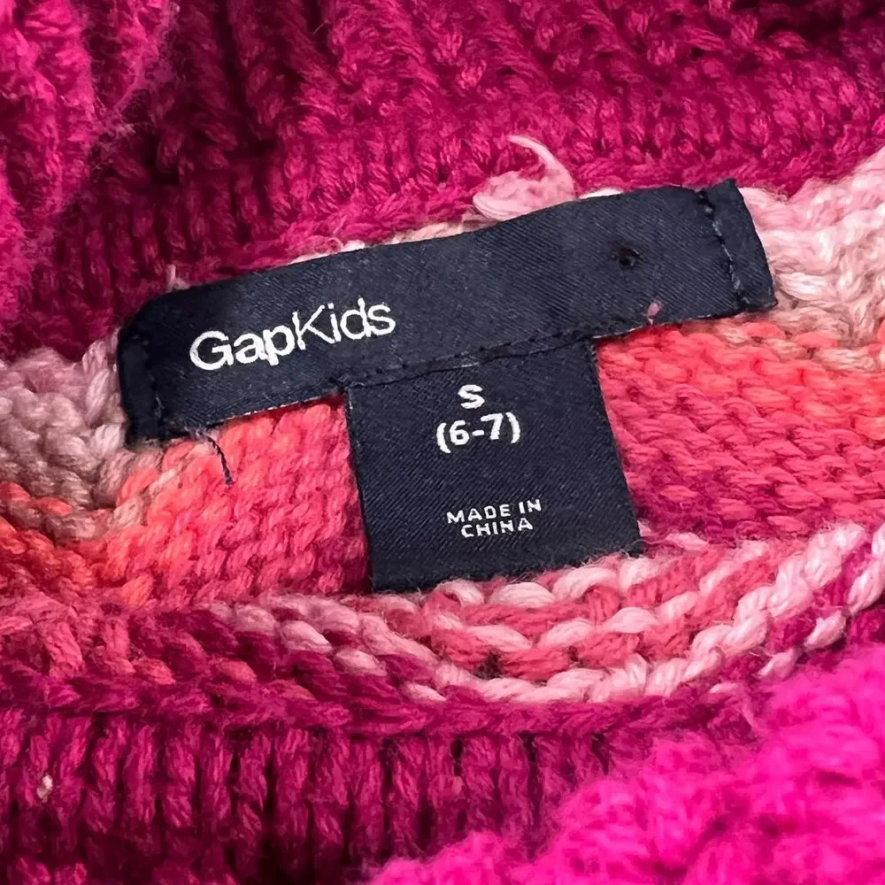 Gap Kids Girls Sweater Dress Cotton Knit Pink Purple Size Small 6-7